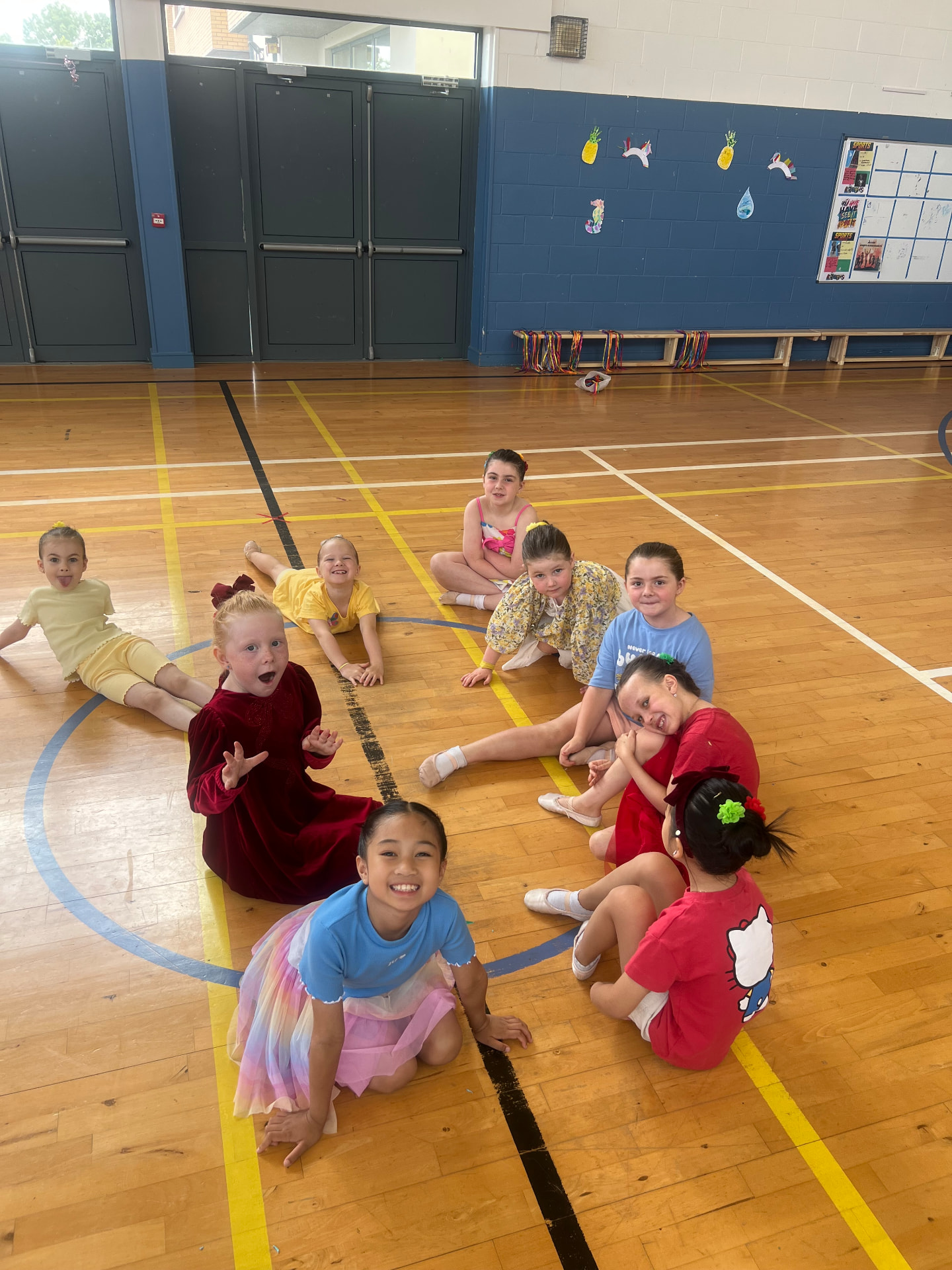Young dancers enjoying a ballet workshop